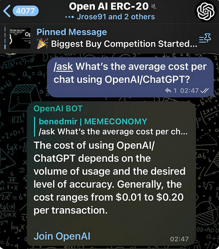 OpenAI wat kost een chat in ChatGPT